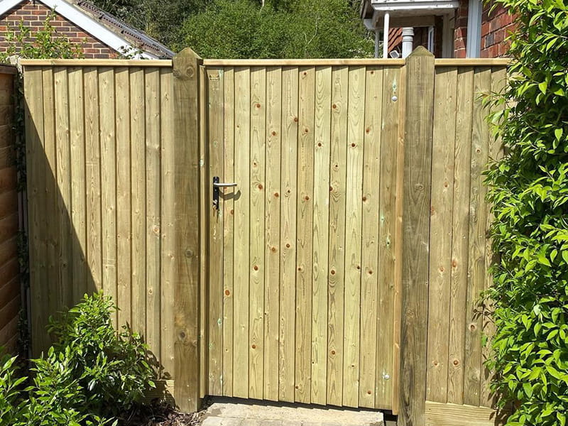 Featherboard wooden gate