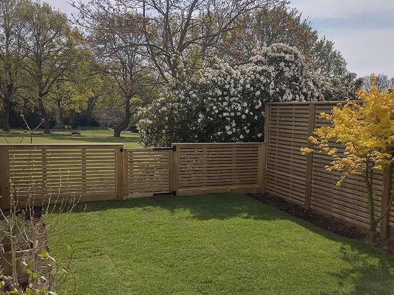 Short slatted wooden gate