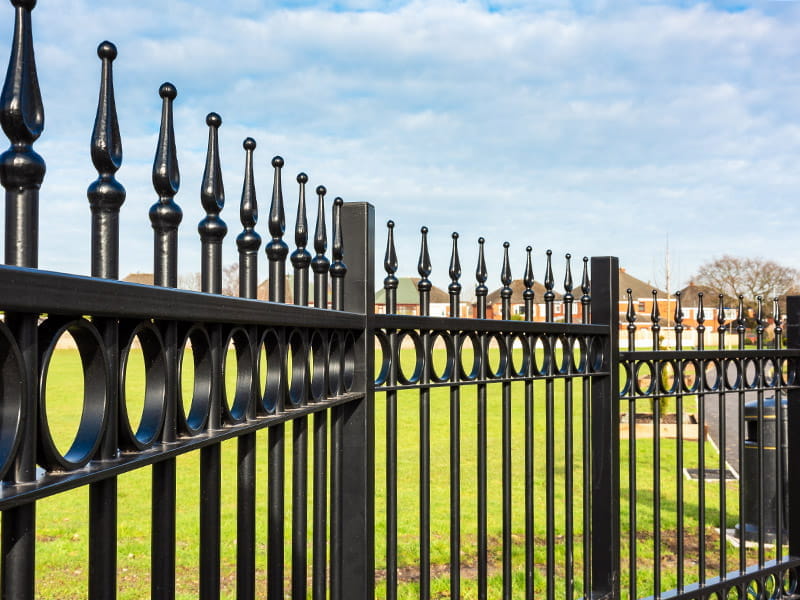 Black ornamental railings