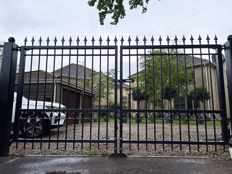 Black driveway gates