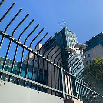 Vertical bar security fencing