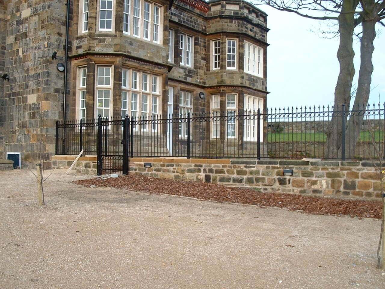 Ornamental metal fencing and gate