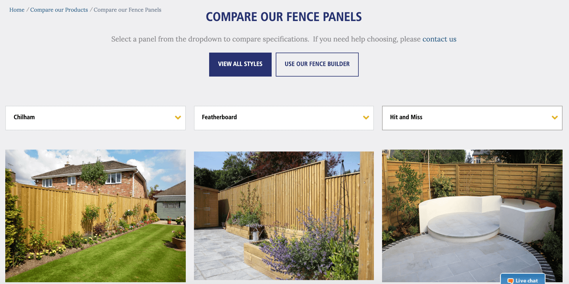 Fence comparison tool