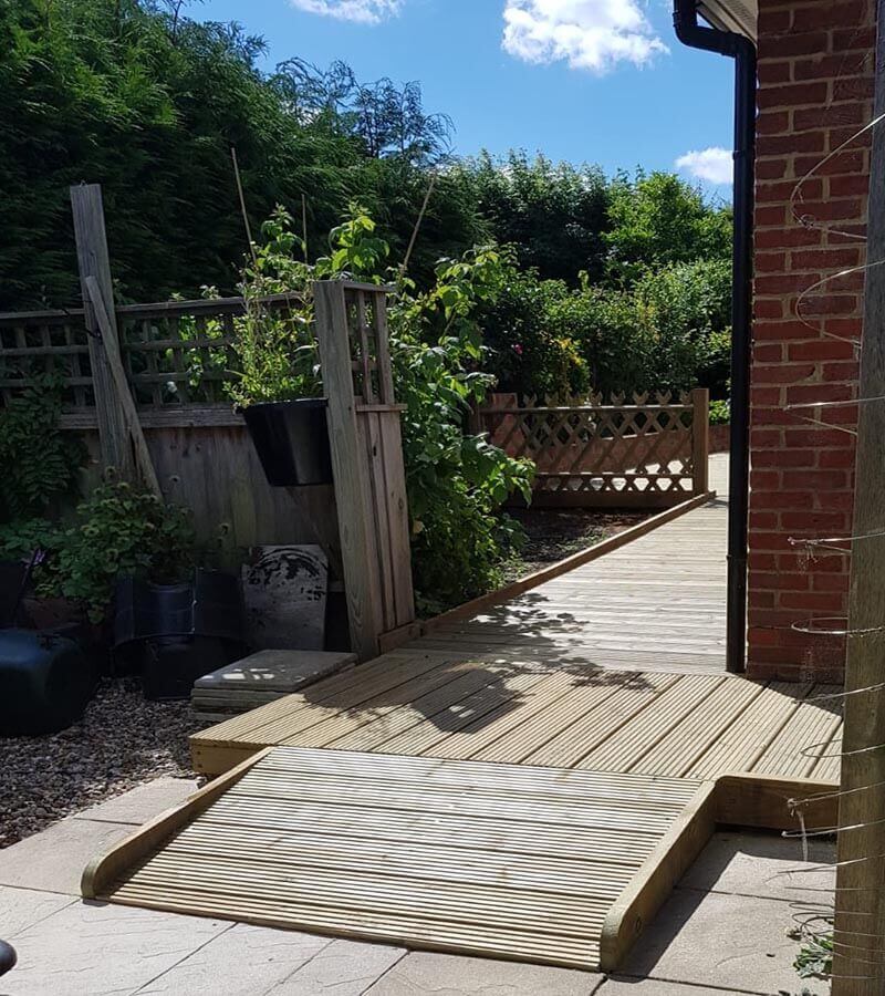 Wheelchair friendly garden ramp