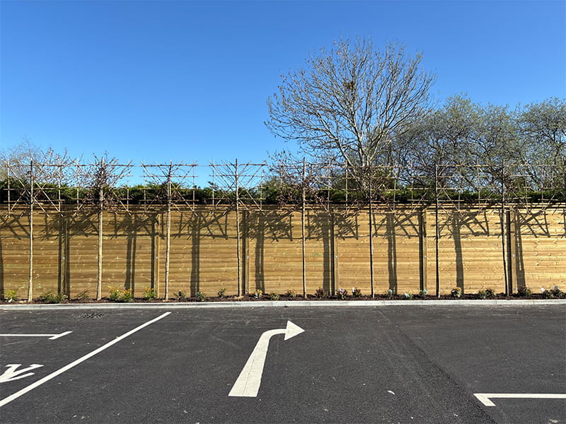 Acoustic fence to reduce car park noise
