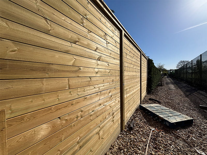 Acoustic fencing in garden centre