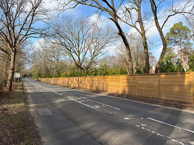 Acoustic fencing on a busy B road