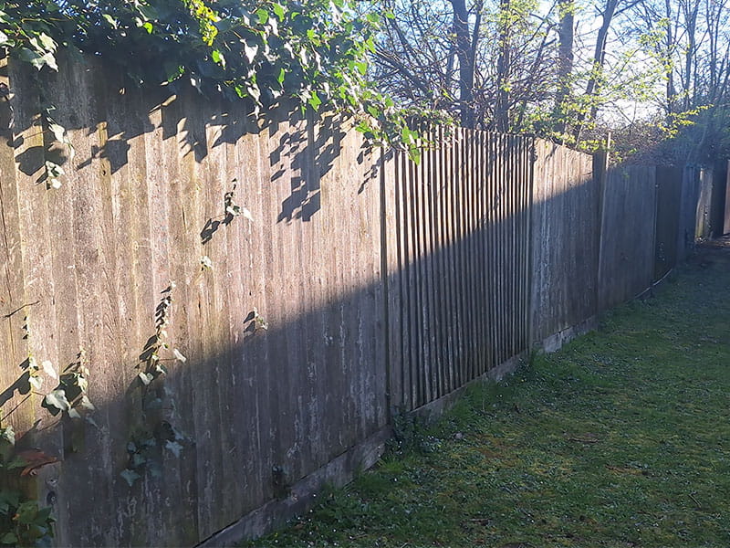 Before acoustic fence installation