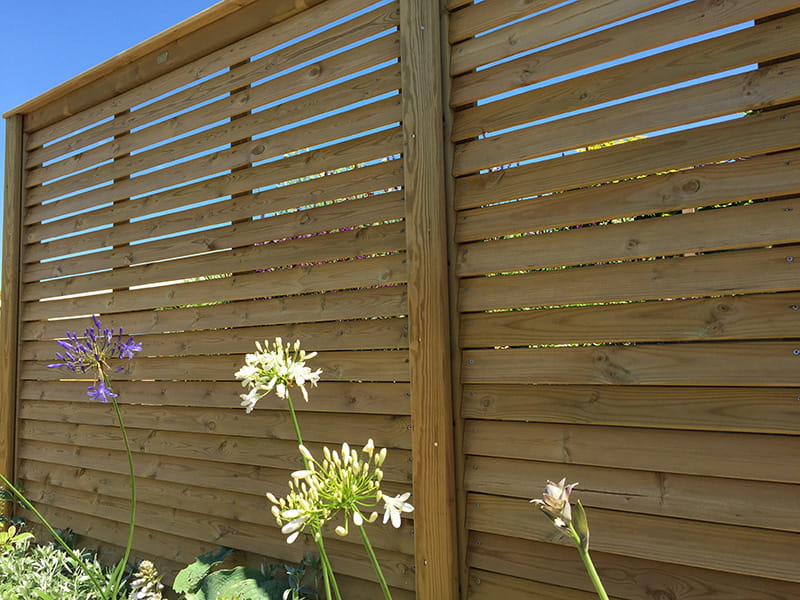 Slatted fence panels