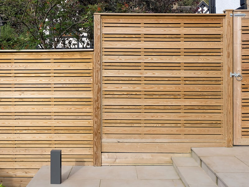 Urban slatted fence panels