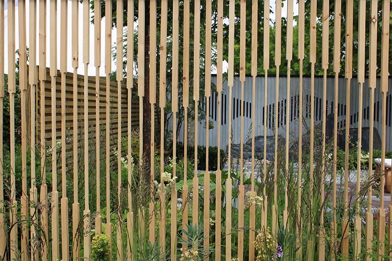timber fencing at garden show