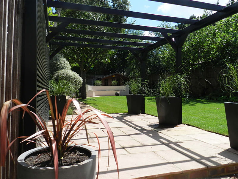 Black modern pergola