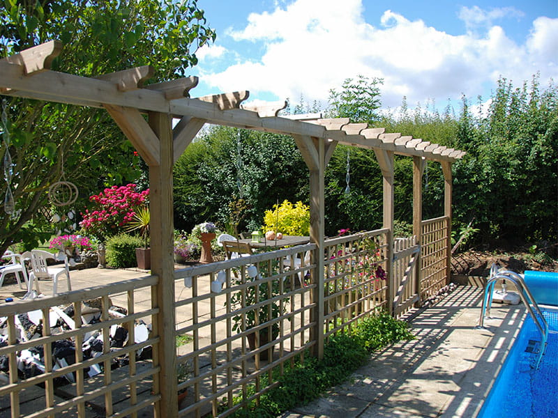 Wooden Pergola Timber pergola for shade in garden