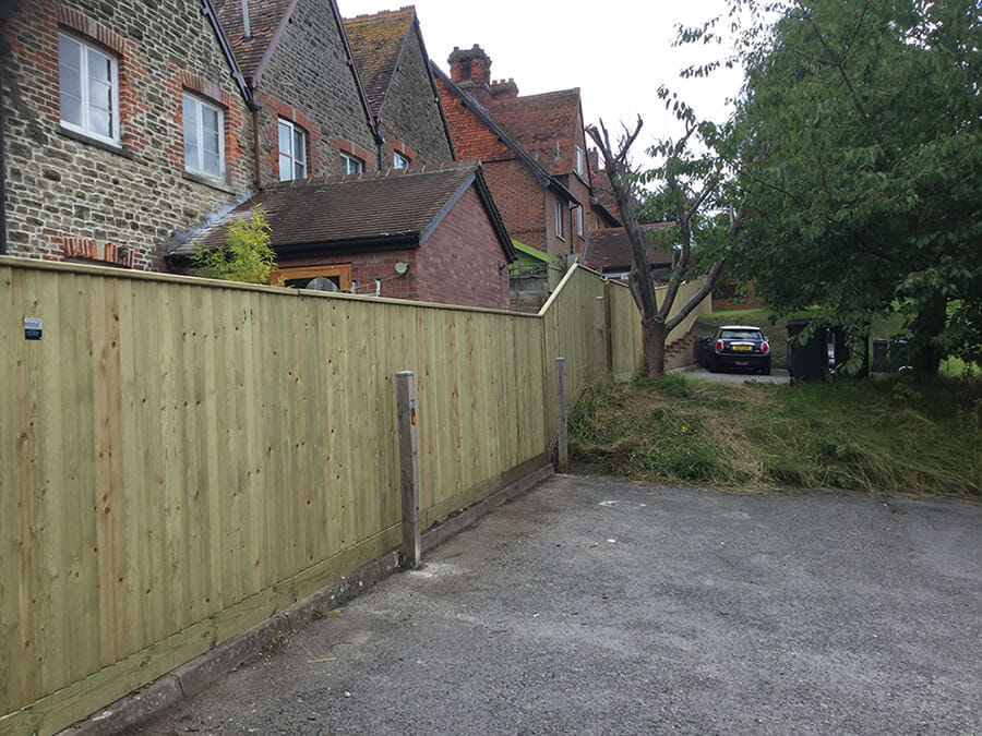 Traditional closeboard fencing