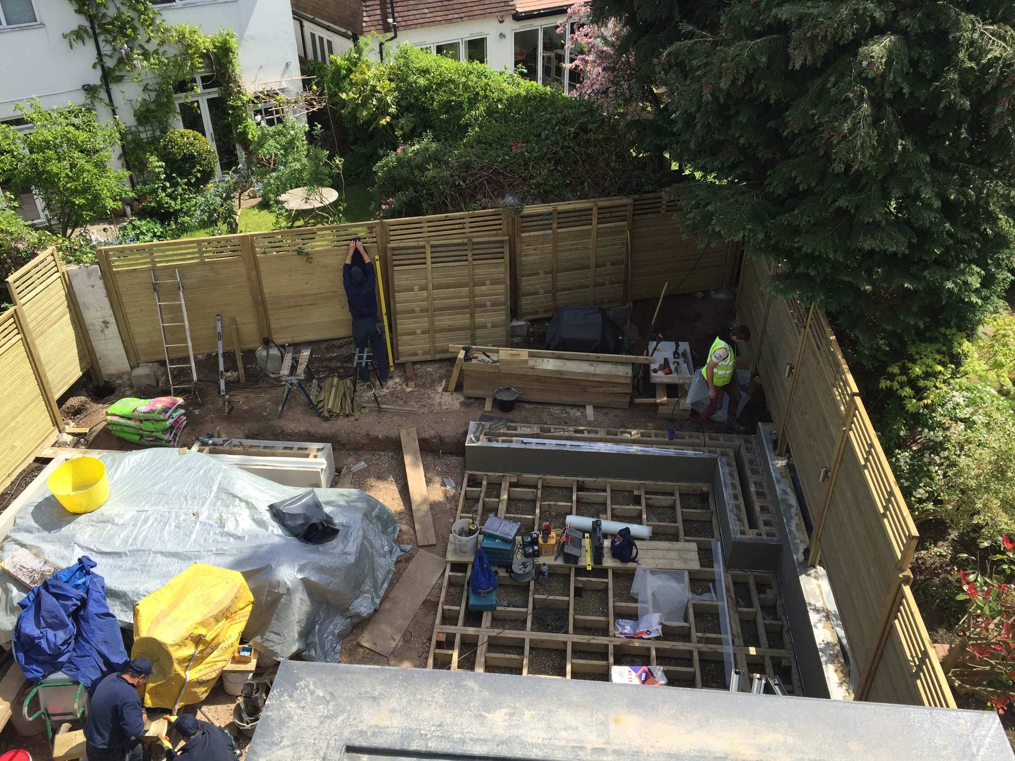 Building works starting in garden