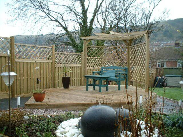 Decking pergola fence and trellis