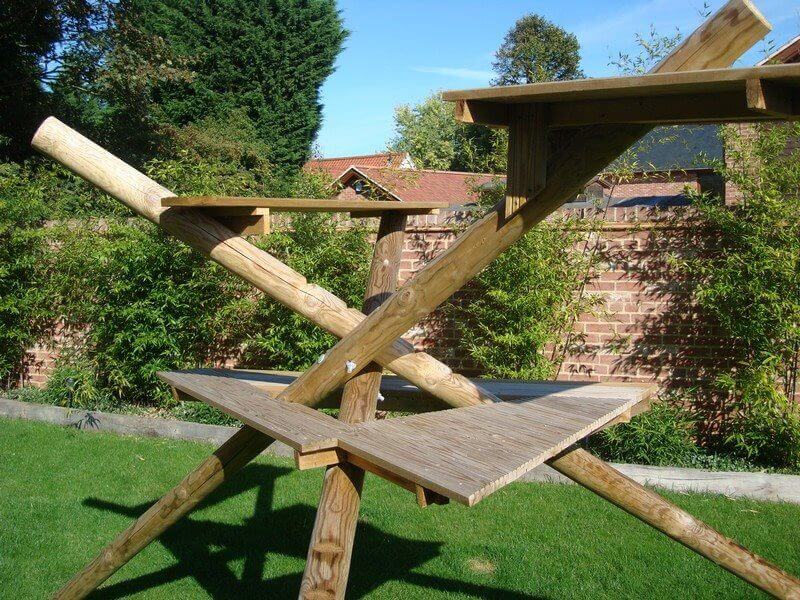 Cat climbing frame made from Jacksons Fencing products