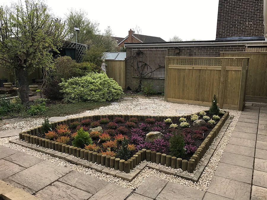 Tree stakes flower beds