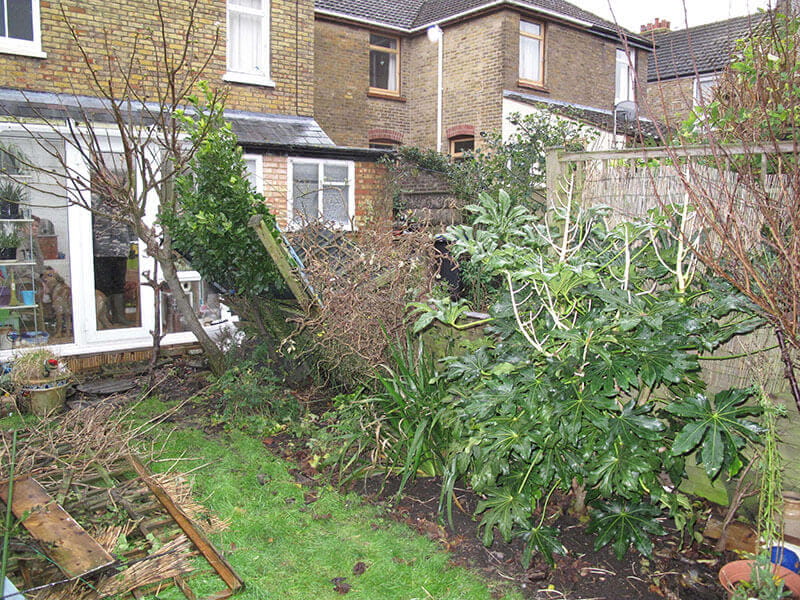 Old ruined fence in garden