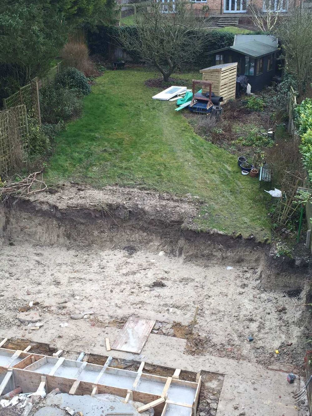 Garden before extension and new panels