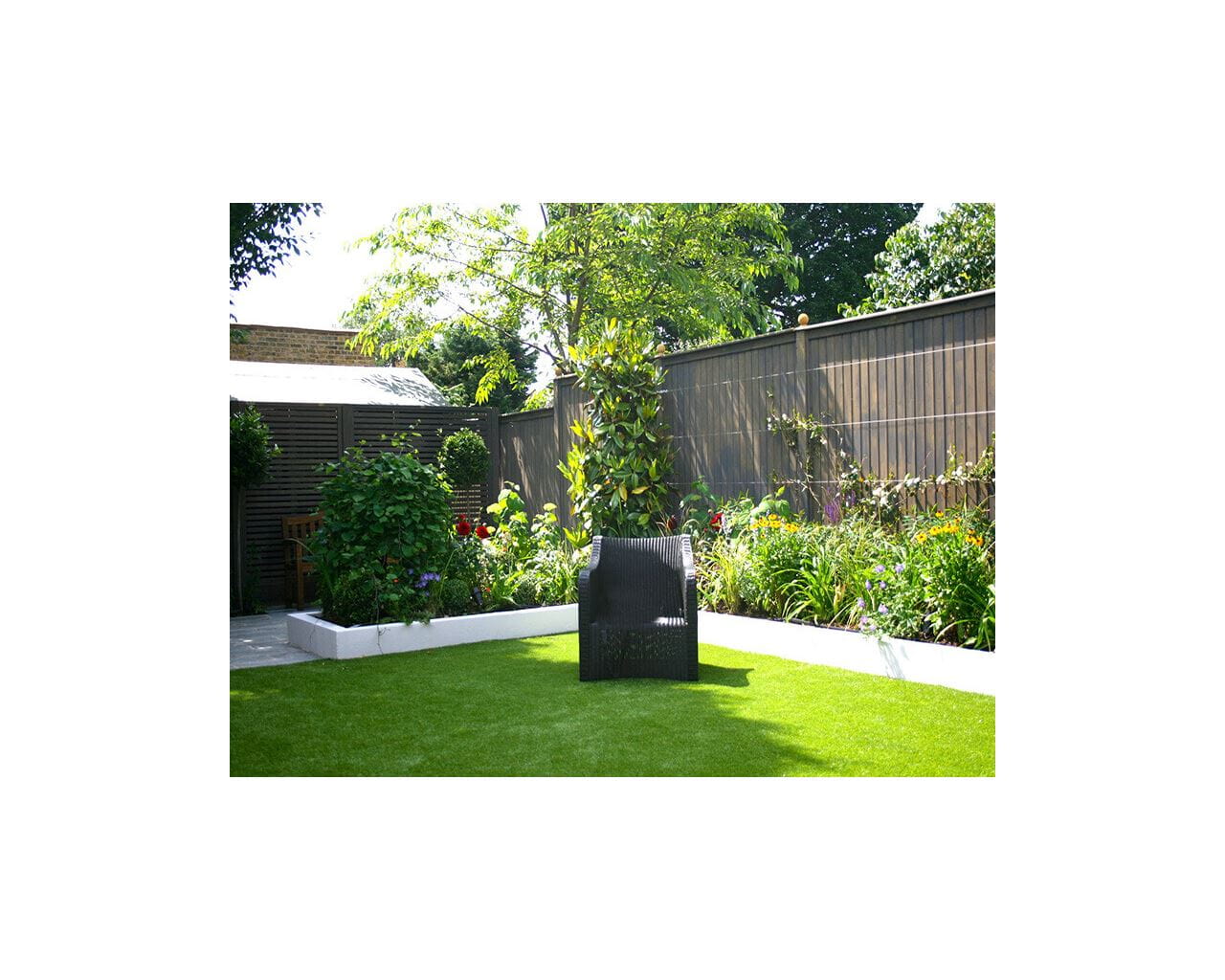 Tongue and Groove Fence Panels in garden after