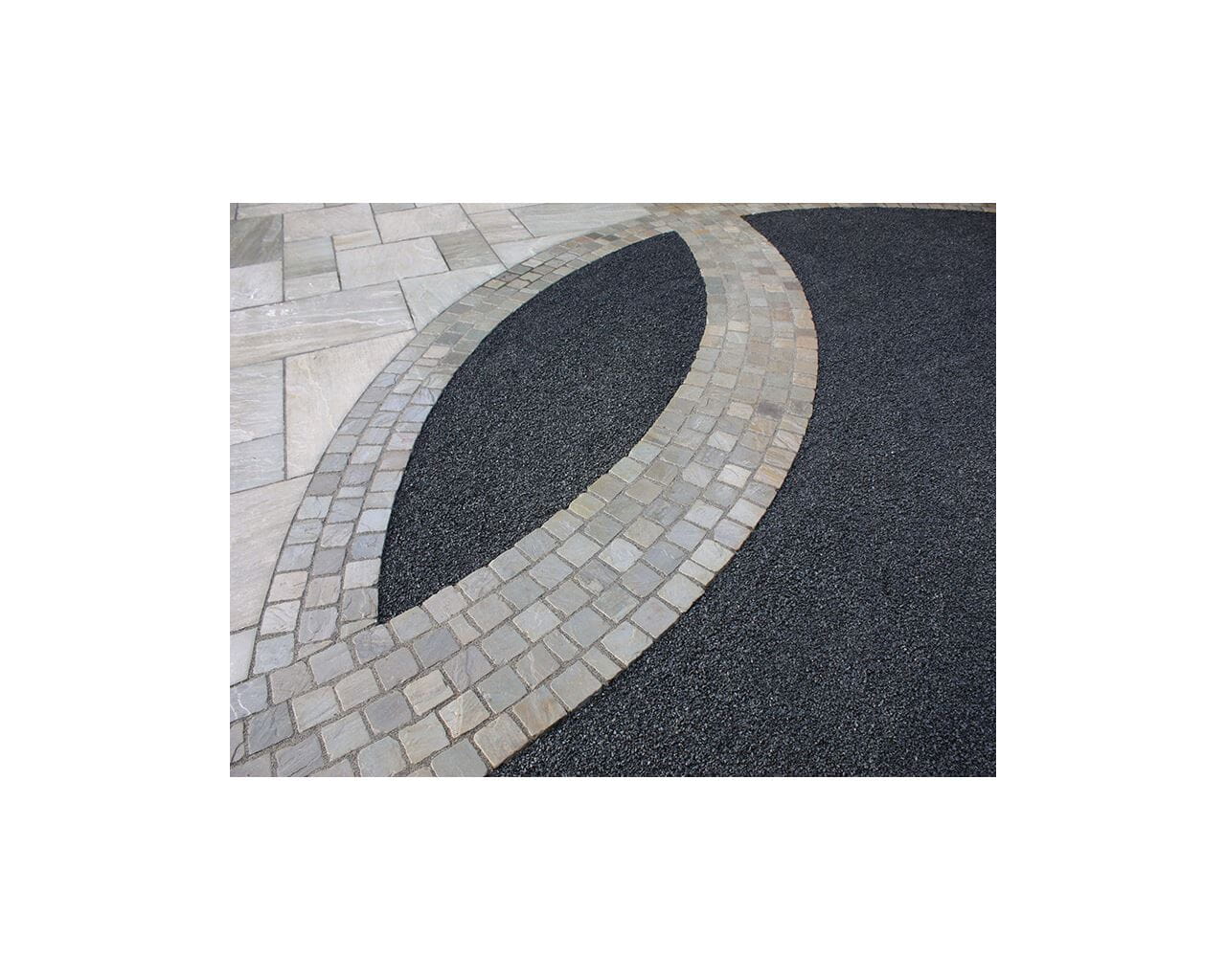 contemporary basalt paving