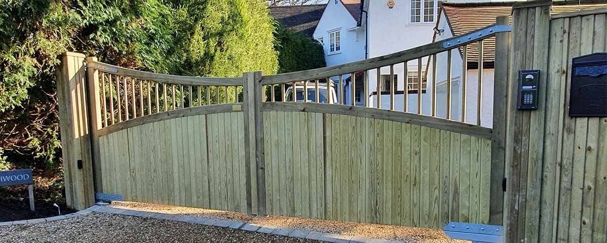 Custom wooden driveway gates