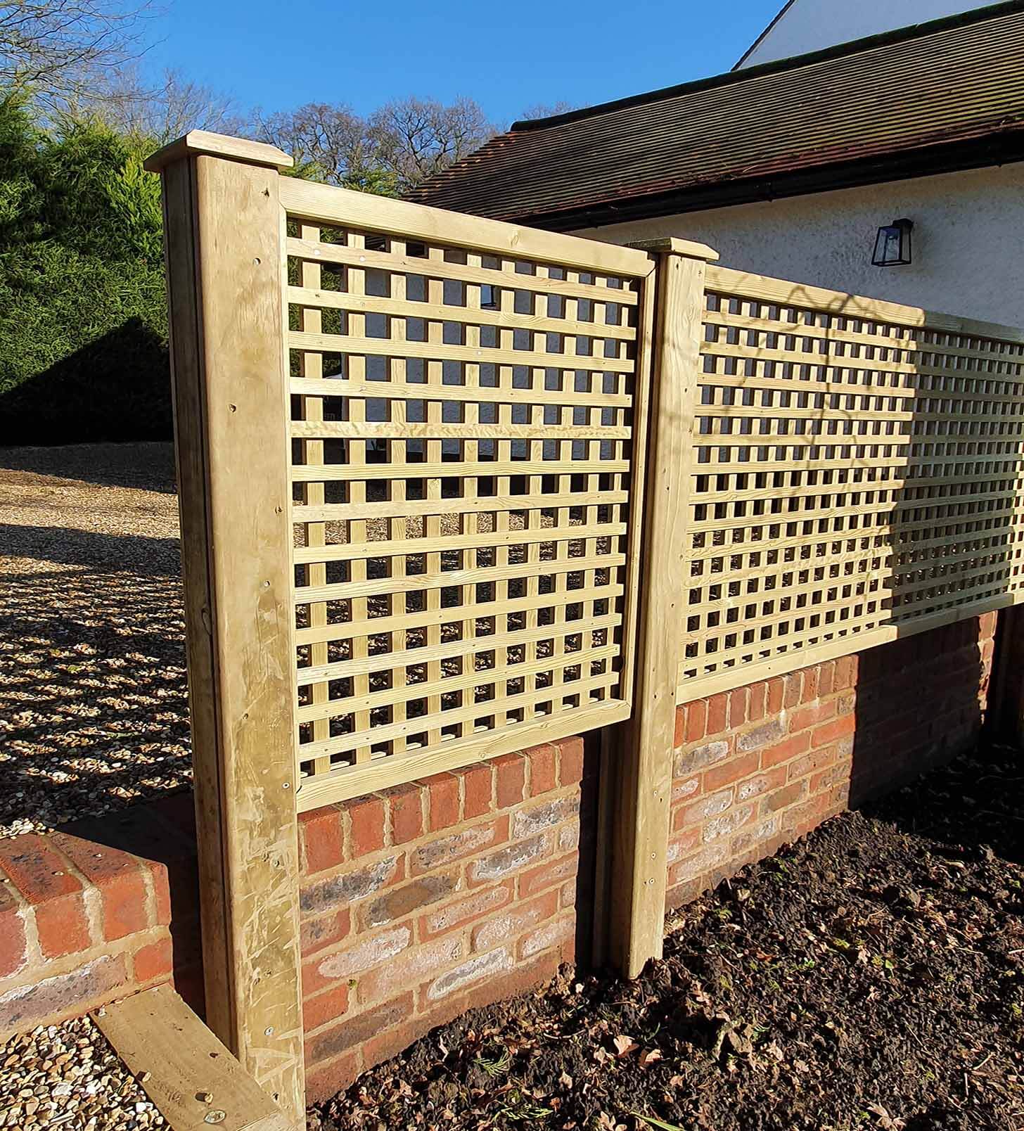 lattice trellis on driveway