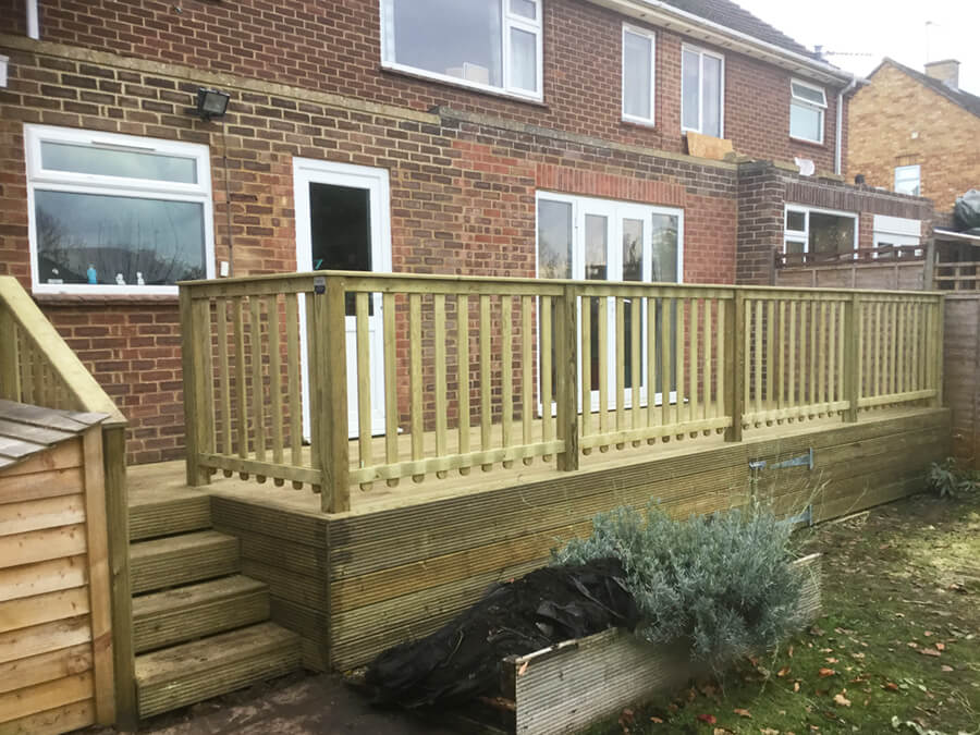 Decking and balustrade