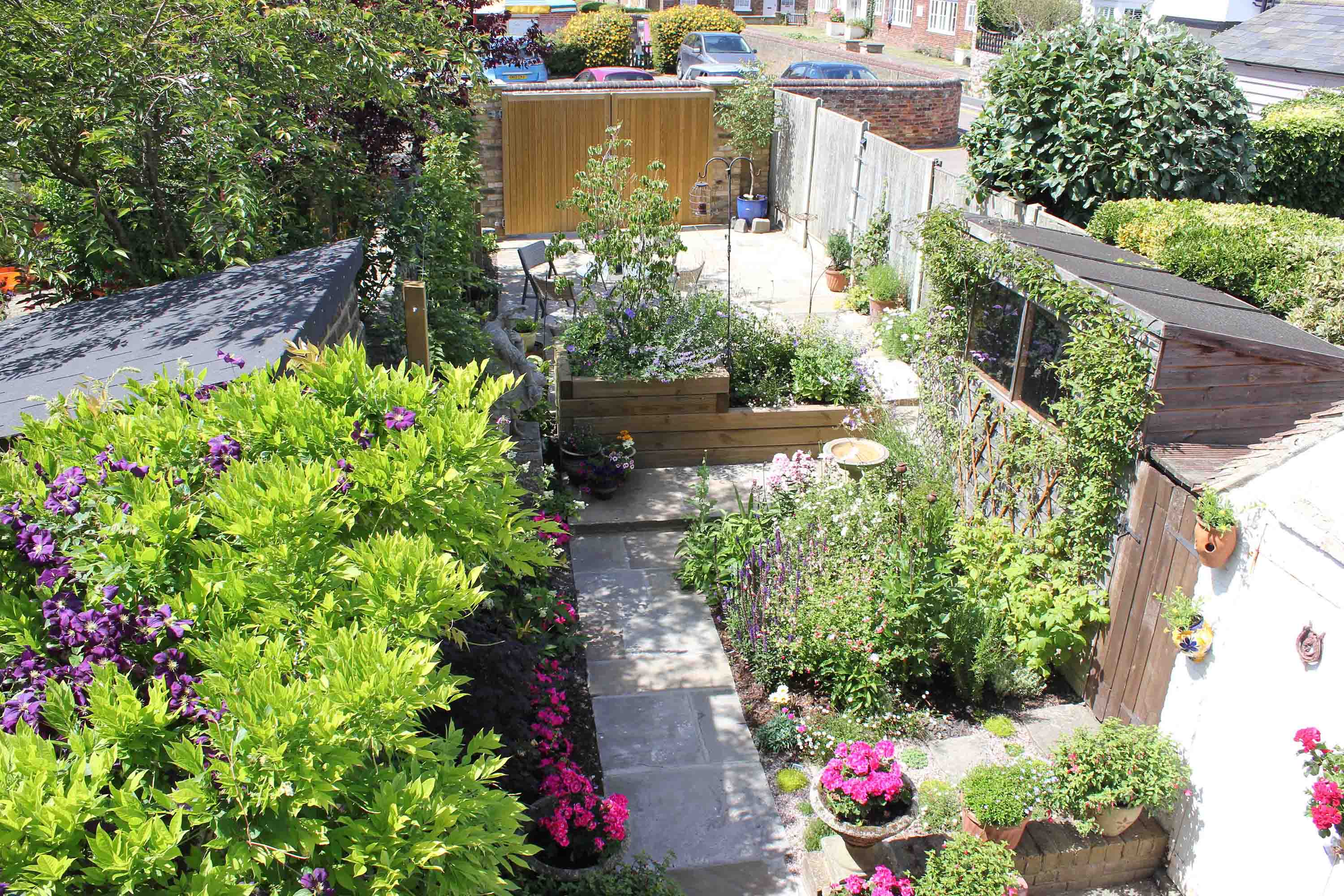 Birds Eye View of Courtyard Garden Sleepers and Gates