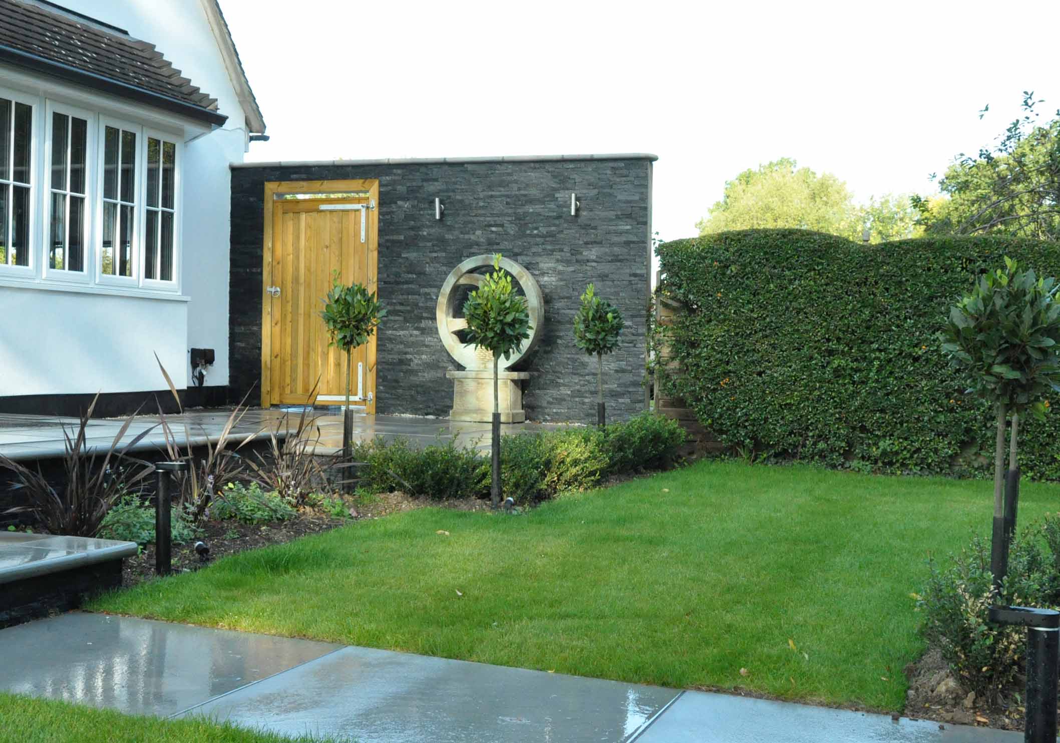 feature wall in garden