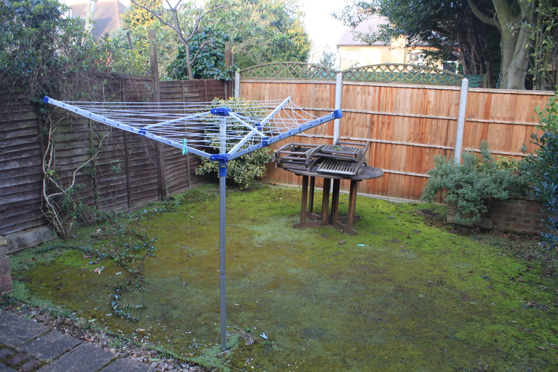 Old garden and fence before redesign