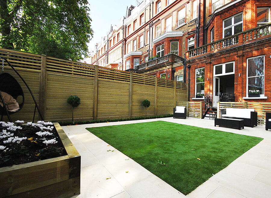 Urban garden with modern garden