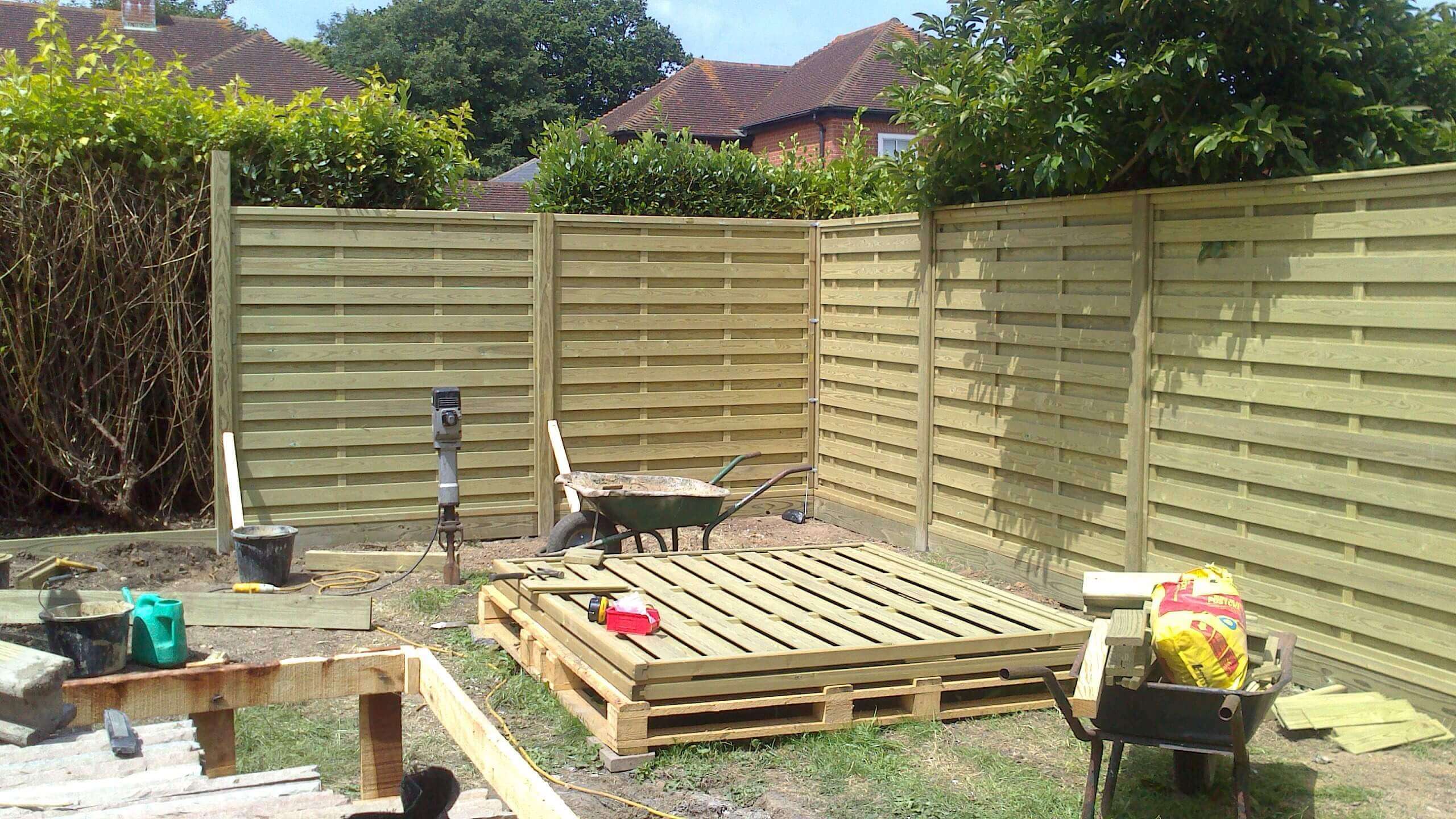 Installation of the new fence panels