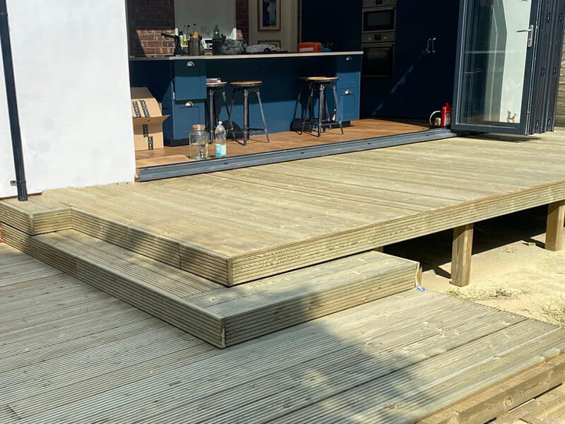 multi level deck on slope