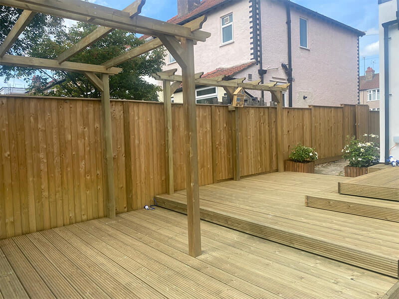 multi level timber decking