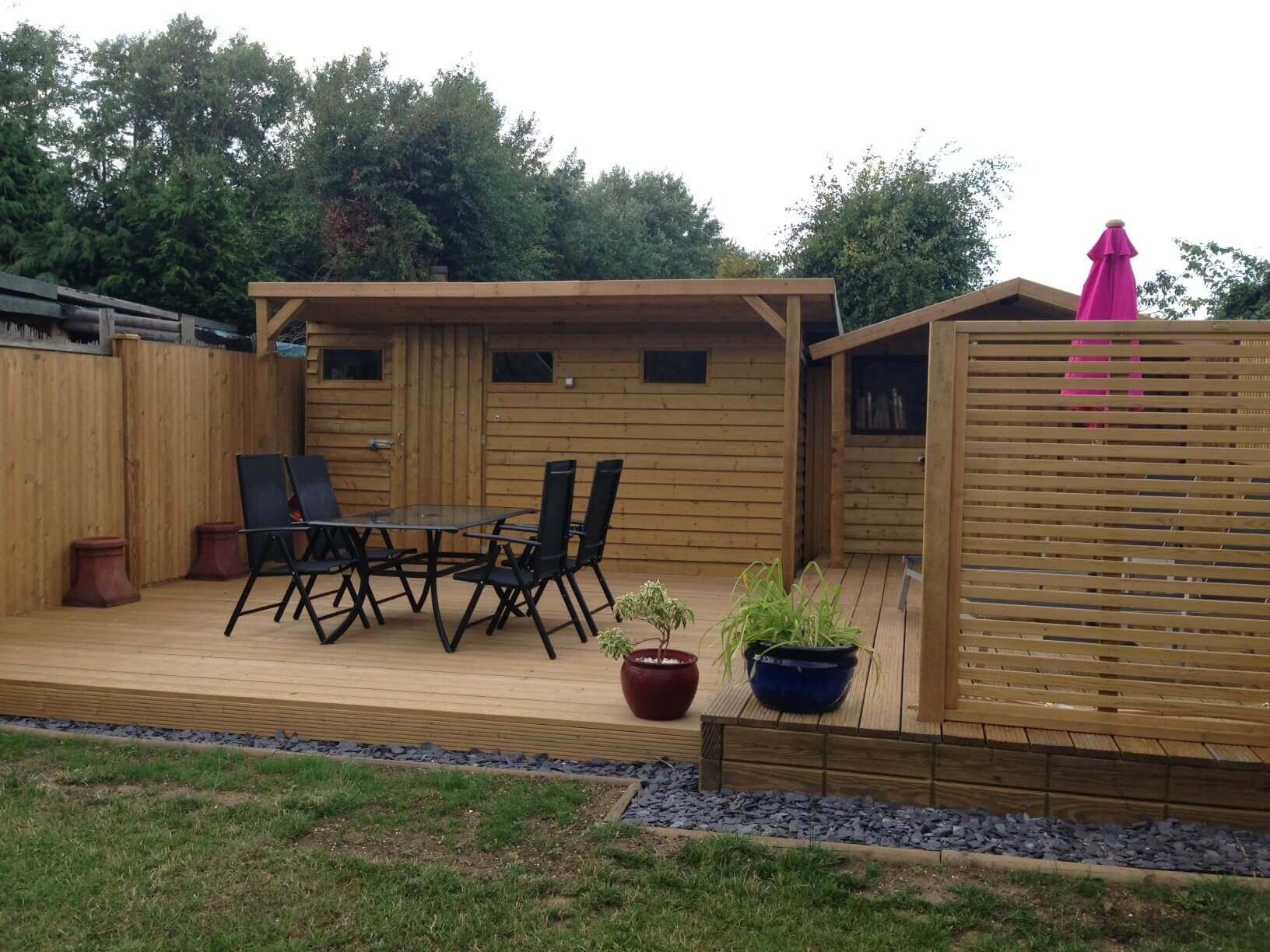 Deck and shed