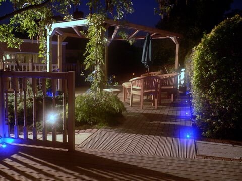 Pergola Balustrade and Deck at night