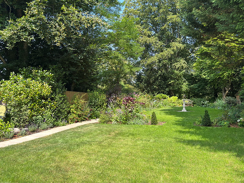 Garden makeover with wooden pergola and fencing Garden makeover with wooden pergola and palisade fencing