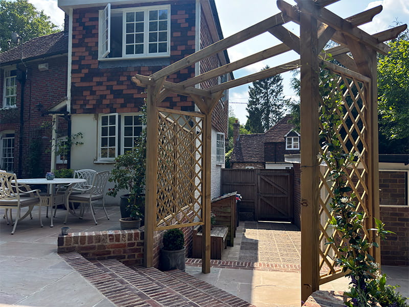 Wooden pergola and trellis Wooden pergola and trellis screen