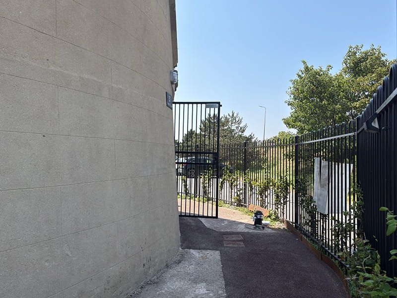 Black metal fencing