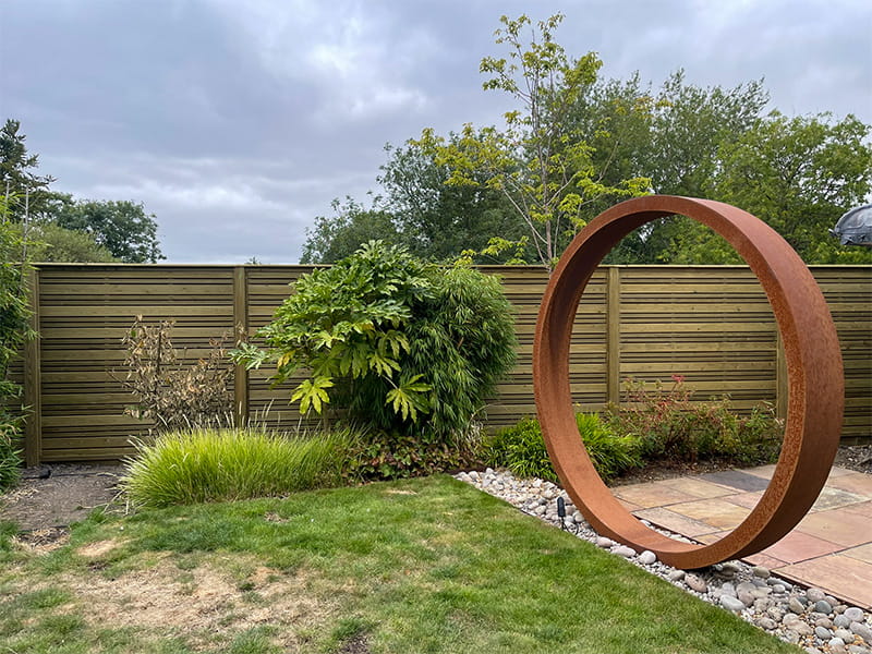 Modern slatted fences