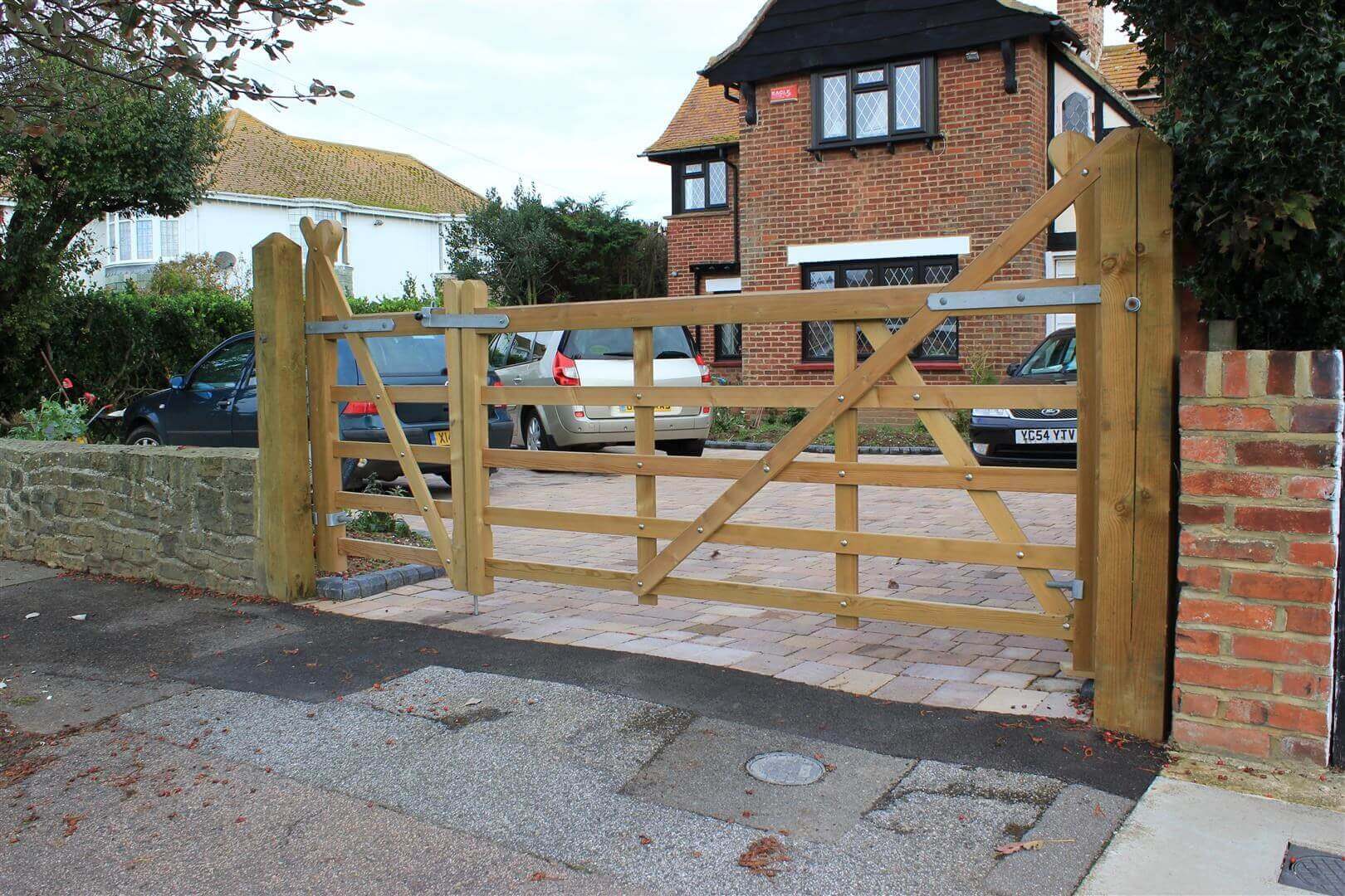 Timber entrance gate