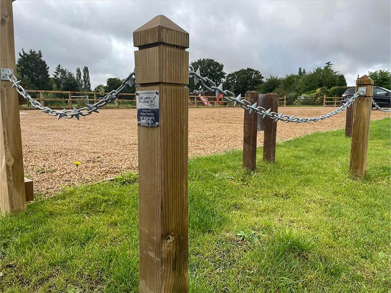 Post and chain barrier creates safer car park Jacksons Fencing