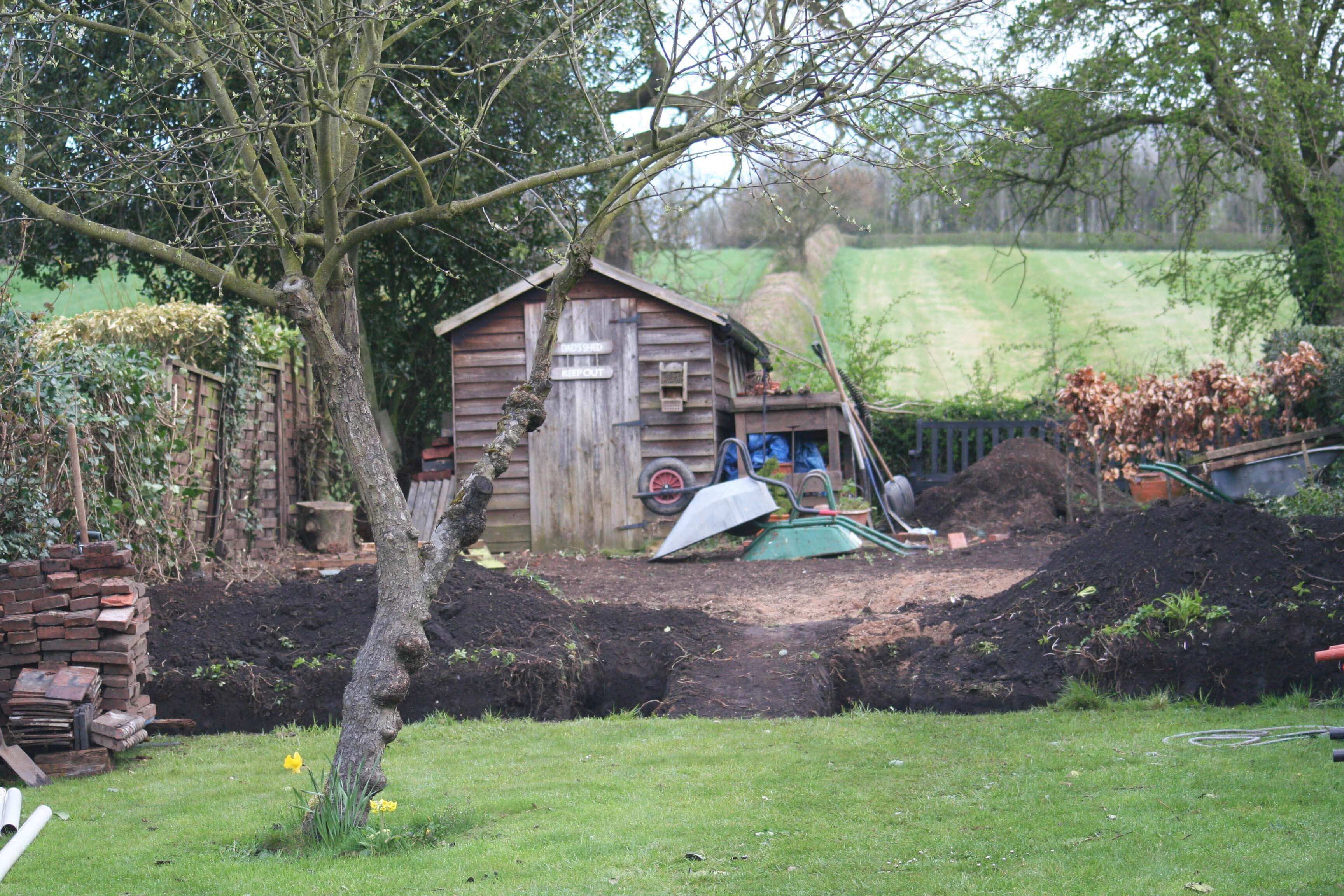 veg garden being cleared