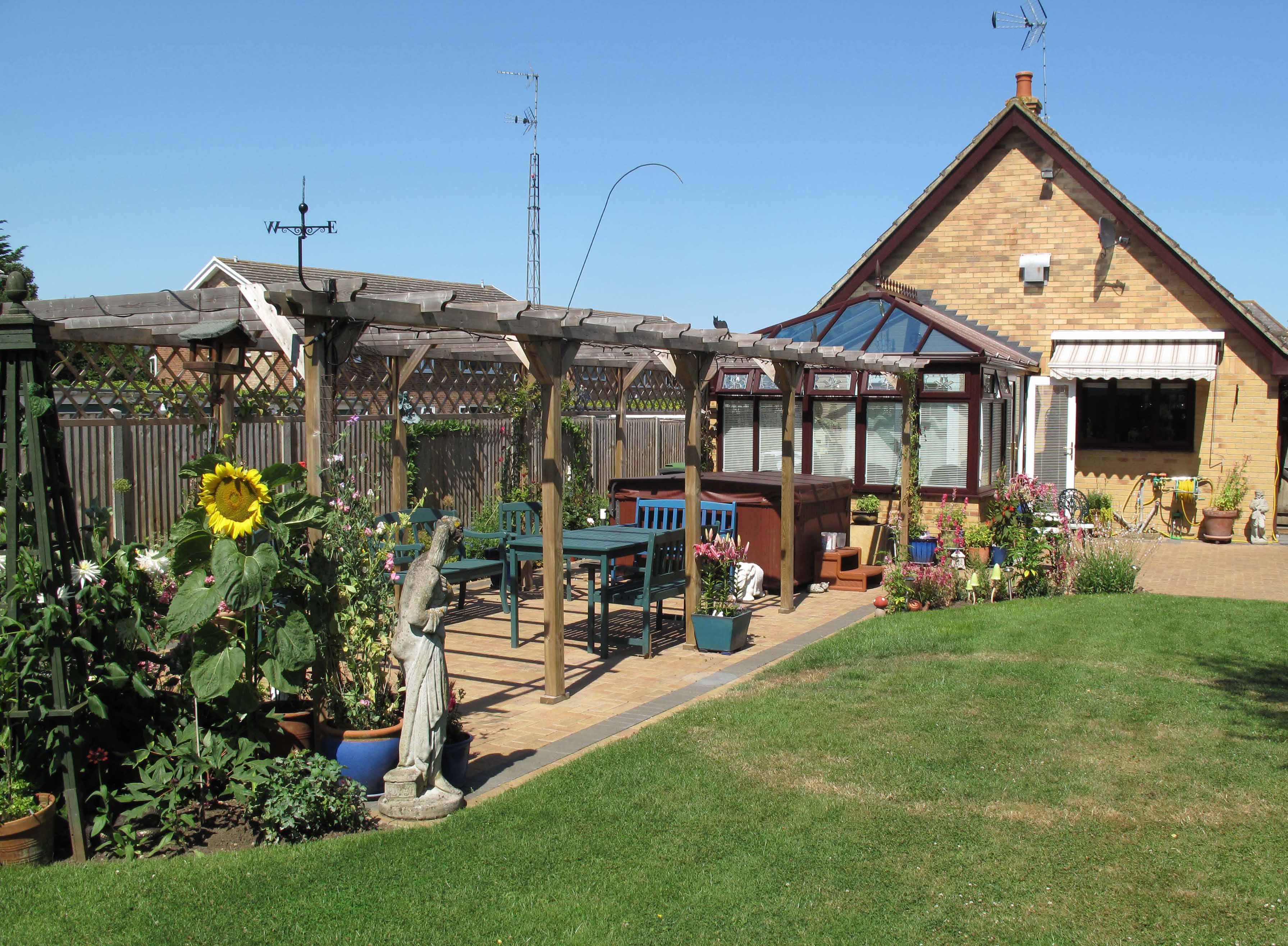 double wooden pergola