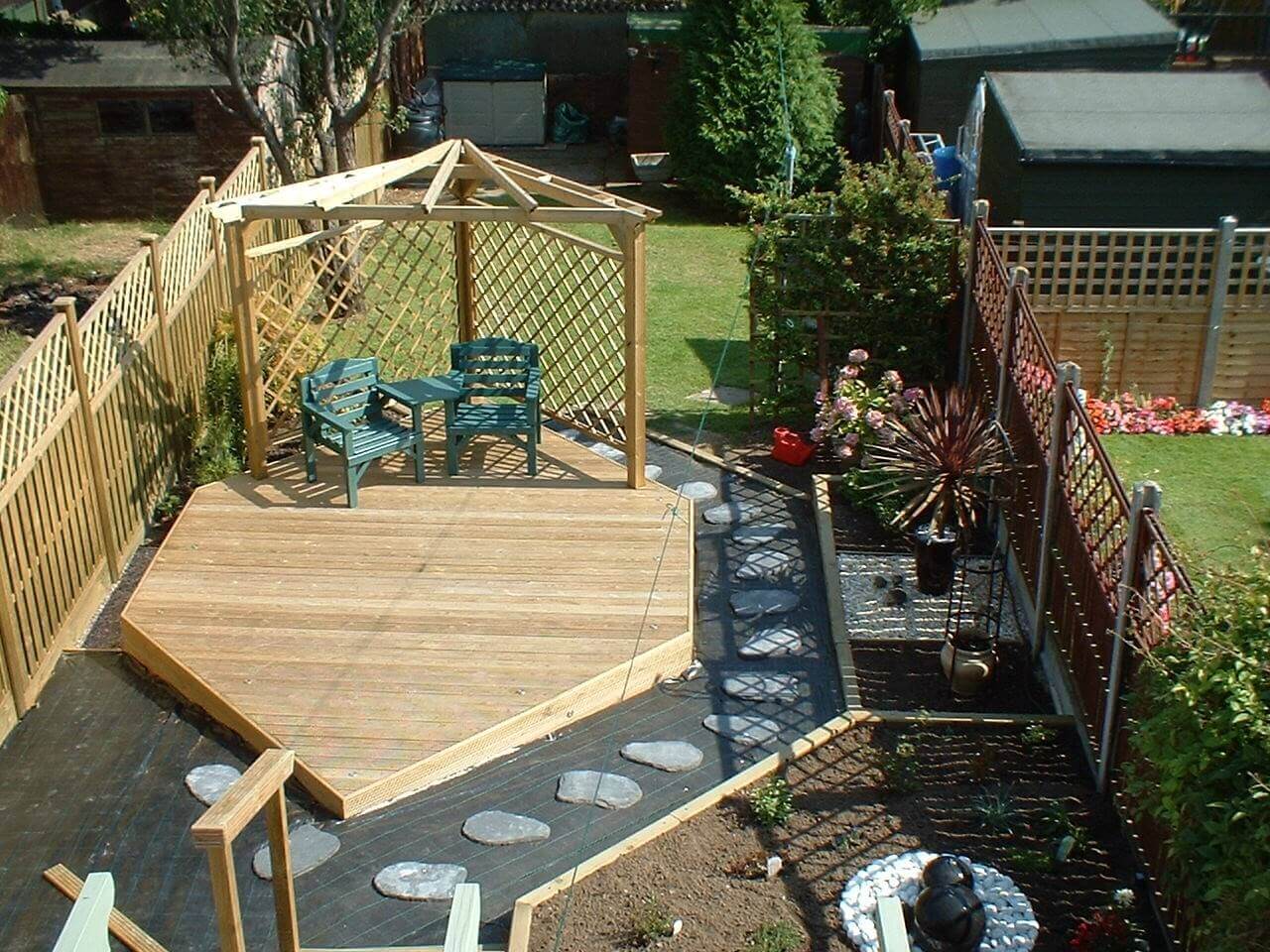 Garden Decking from above