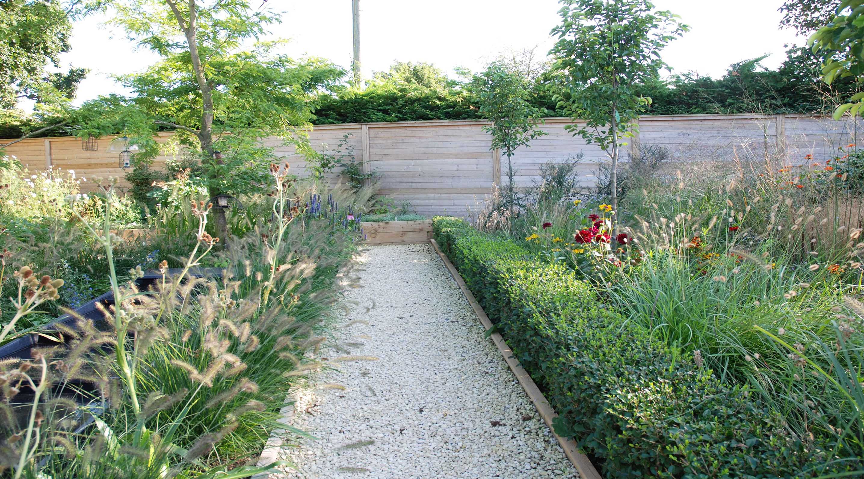 Marks garden with acoustic fencing panel