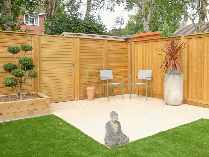 fence installation with 2 fence panels