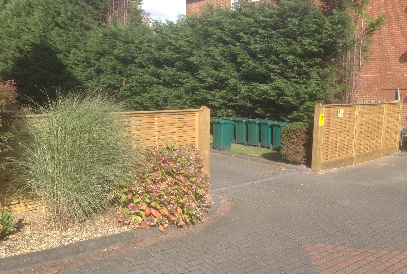 Hiding Rubbish Bins With Slatted Style Fencing Jacksons Fencing